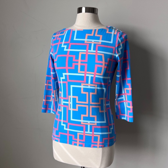 J.McLaughlin Catalina Cloth Wavesong Top Size Small - Picture 4 of 15